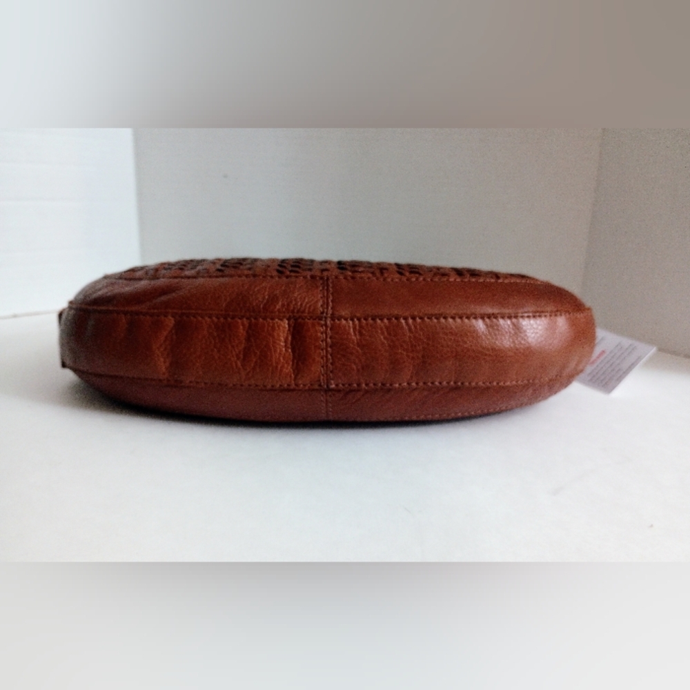 NWT Ashwood woven leather hobo shoulder bag, Cognac brown - Picture 6 of 14